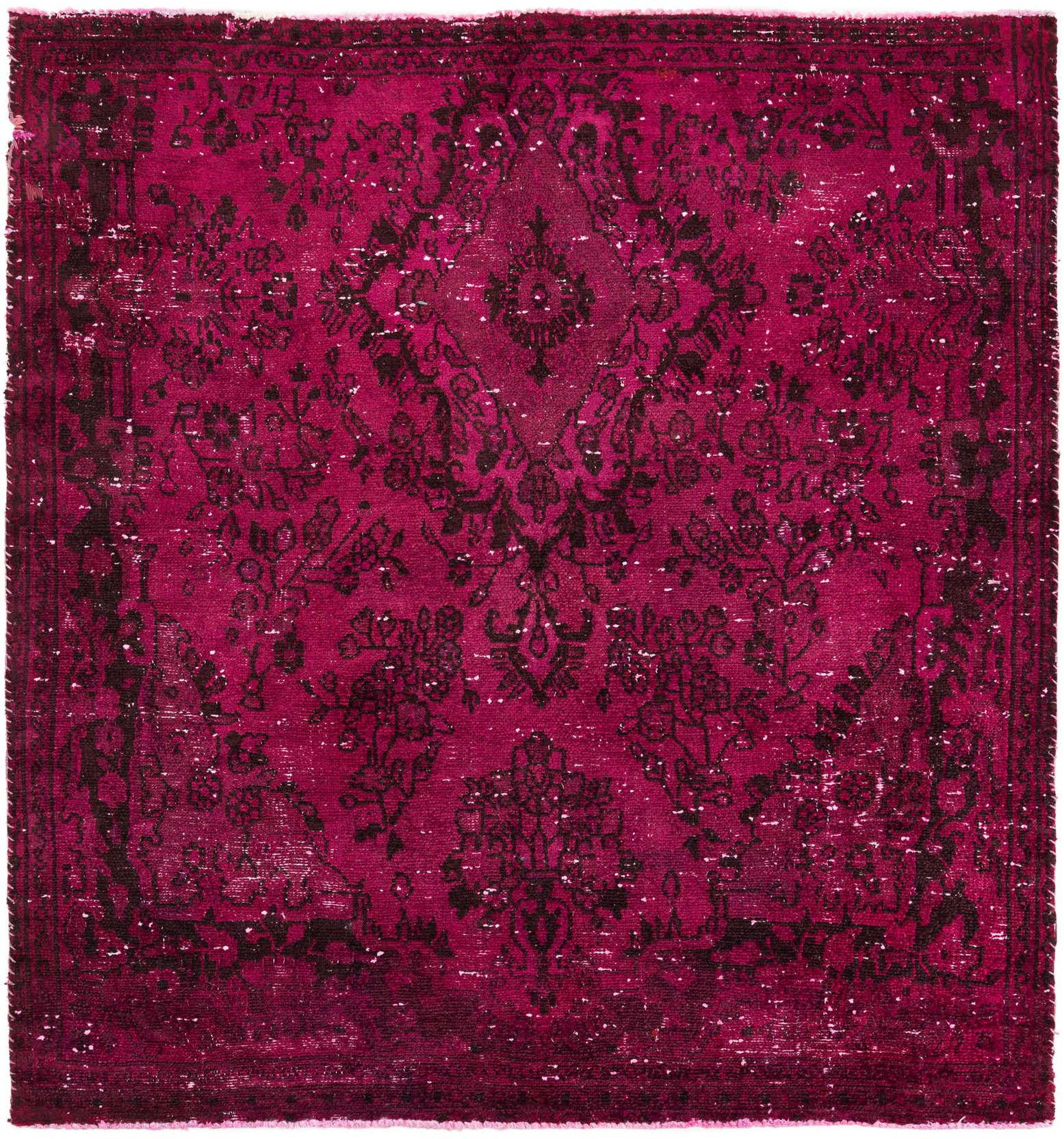 5' 5 x 5' 10 Hand Knotted Ultra Vintage Persian Wool Square Rug