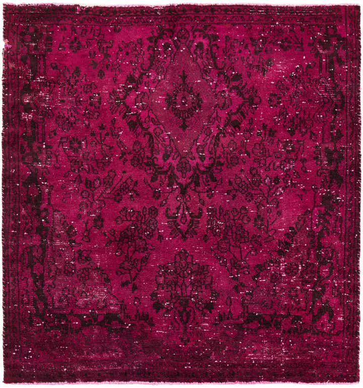 5' 5 x 5' 10 Hand Knotted Ultra Vintage Persian Wool Square Rug