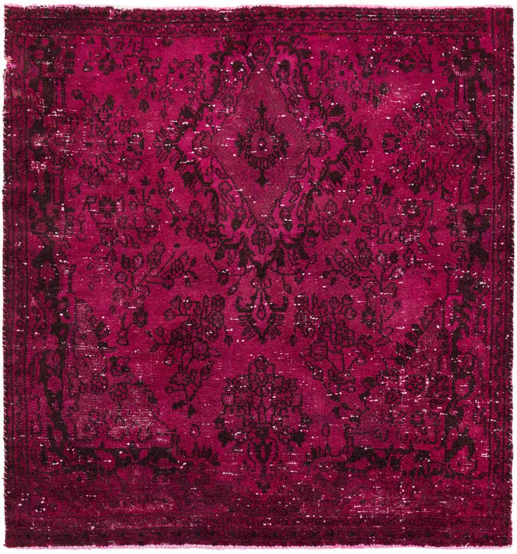 Detail image of 5' 5 x 5' 10 Hand Knotted Ultra Vintage Persian Wool Square Rug