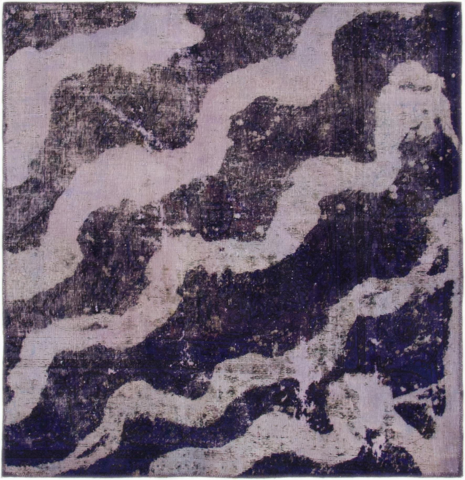 4' 6 x 4' 8  Hand Knotted Ultra Vintage Persian Wool Square Rug