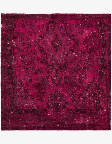 5' 5 x 5' 10 Hand Knotted Ultra Vintage Persian Wool Square Rug