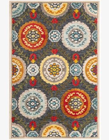 4' x 6' Quincy · Geometric Outdoor Rug, gray