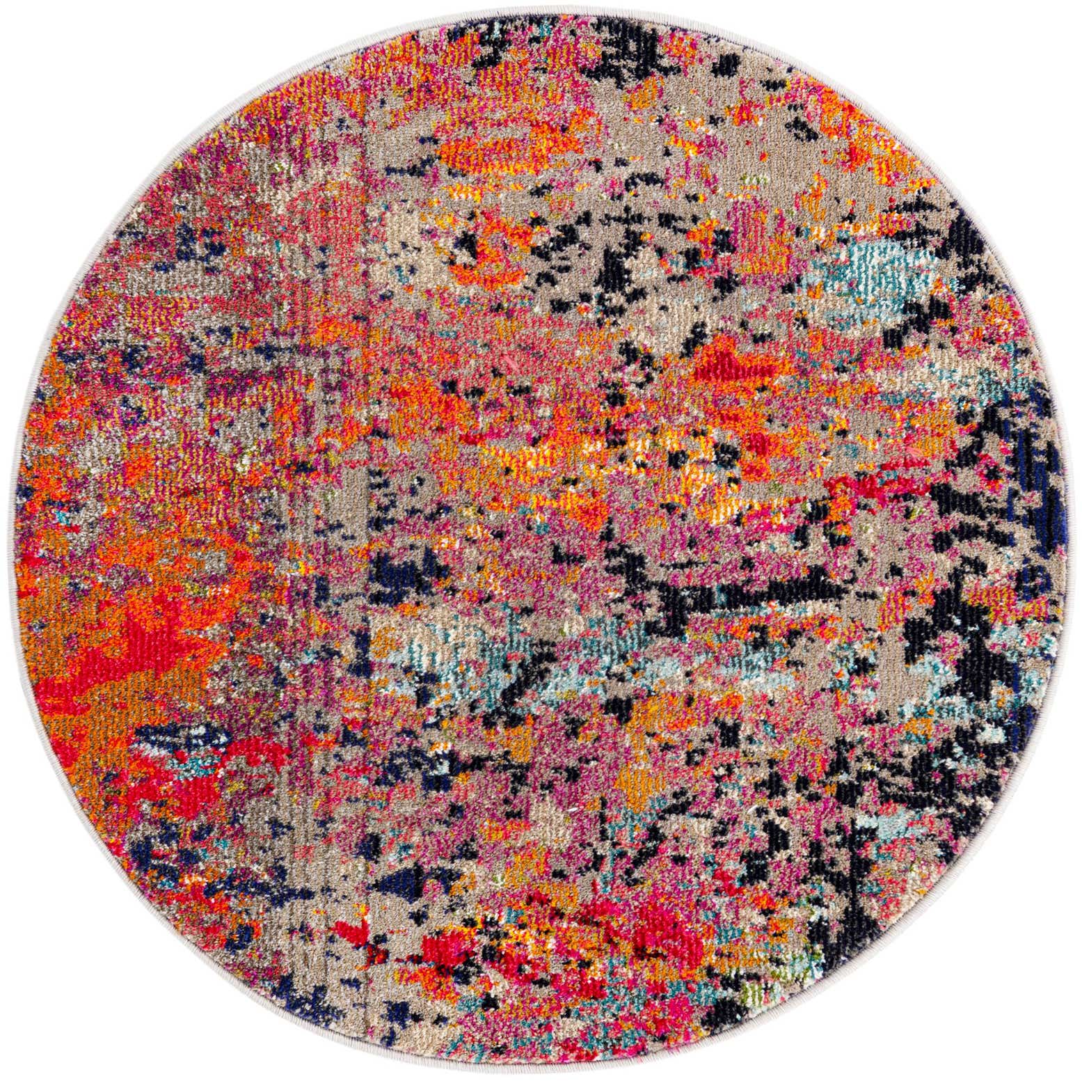 3' 3 x 3' 3 Rafferty · Abstract Washable Rug, multi