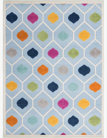 7' x 10' Raleigh · Geometric Outdoor Rug, blue