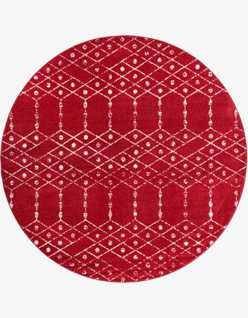 Raspberry Pink Paxon Trellis Round Rug