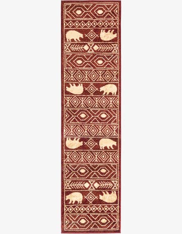 Raven · Border rug, red