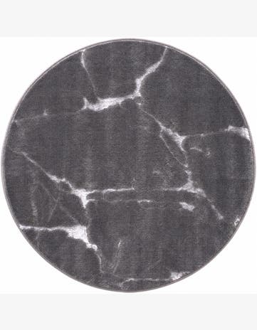 3' x 3' Ravenhill · Abstract rug, gray and silver