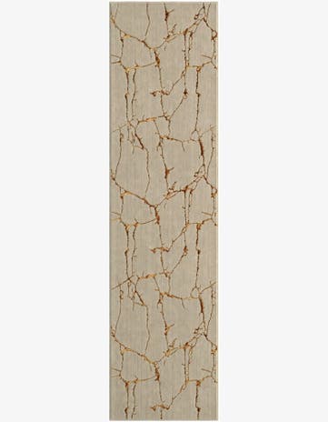 2' 7 x 10' Ravenhill · Abstract rug, white and gold