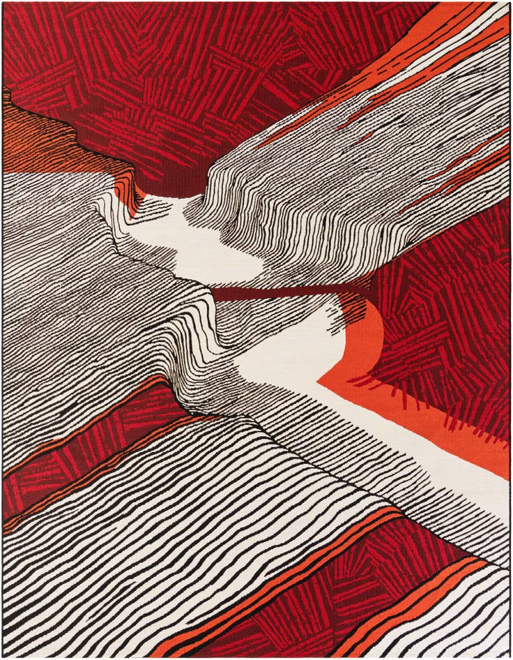 Detail image of 8' x 10' Easy-Clean Modern Indoor / Outdoor Rug