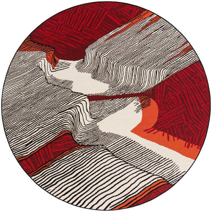 Detail image of 8' x 8' Easy-Clean Modern Indoor / Outdoor Round Rug