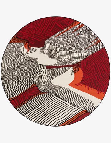 8' x 8' Easy-Clean Modern Indoor / Outdoor Round Rug