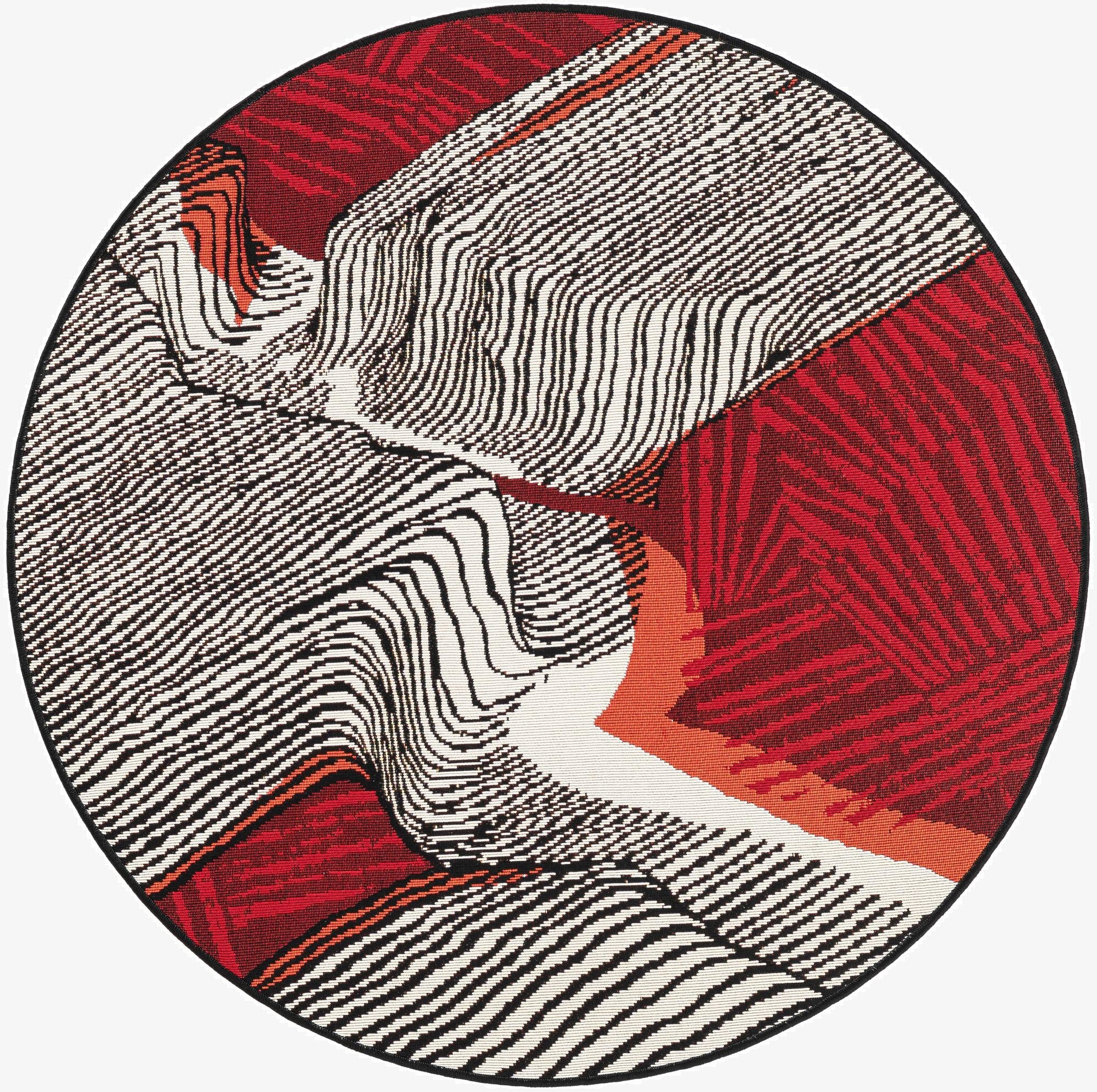 4' x 4'  Washable Modern Indoor / Outdoor Round Rug