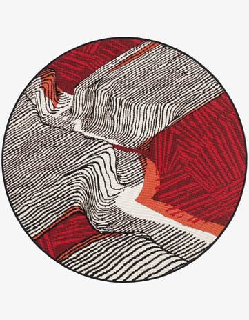 4' x 4' Easy-Clean Modern Indoor / Outdoor Round Rug