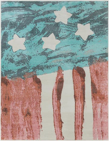 7' 10 x 10' American Flag Whimsy Kids Rug