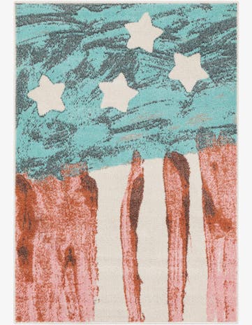 4' 1 x 6' 1 American Flag Whimsy Kids Rug