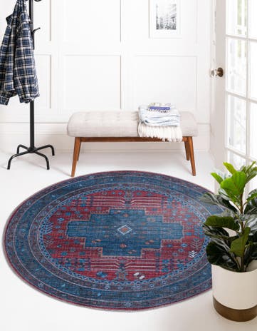 5' 3 x 5' 3 Washable Mangata Round Rug