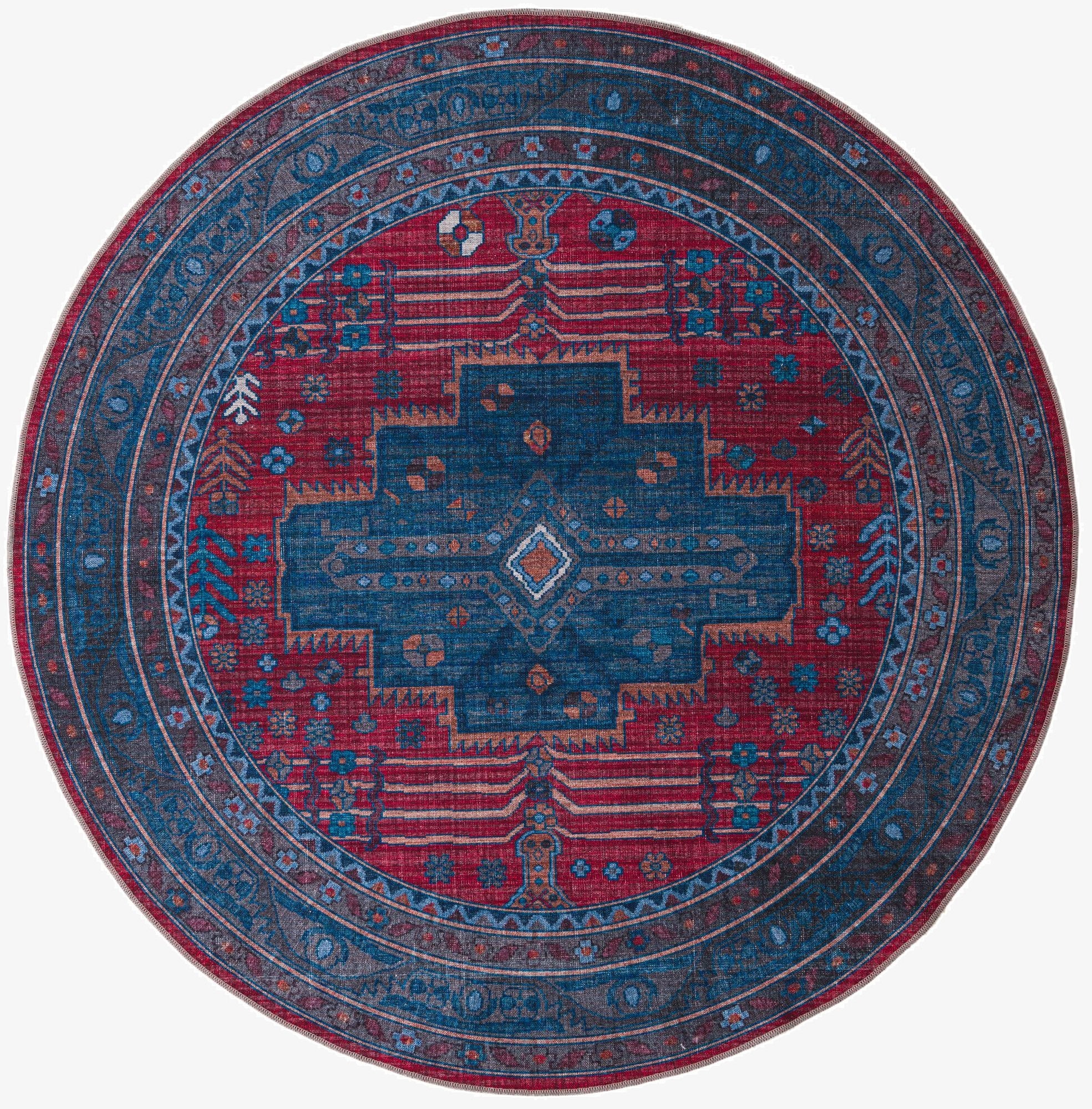 7' 3 x 7' 3  Washable Mangata Round Rug