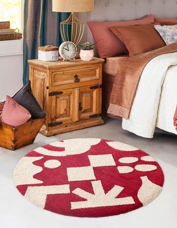 3' 3 x 3' 3 Handtufted Wool Round Rug
