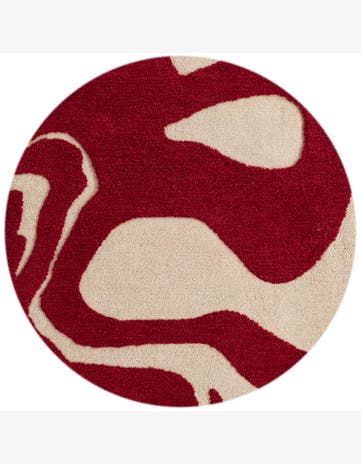 5' 1 x 5' 1 Handtufted Wool Round Rug