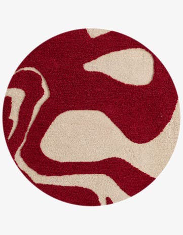 5' 1 x 5' 1 Handtufted Wool Round Rug