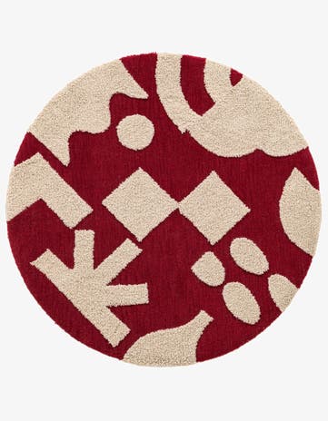 3' 3 x 3' 3 Handtufted Wool Round Rug