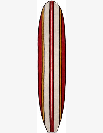 Red and Ivory Hand Tufted Wool Runner Rug