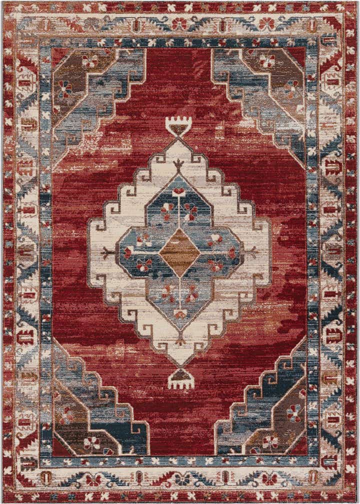 6' x 9' Easy-Clean Traditional Indoor / Outdoor Rug