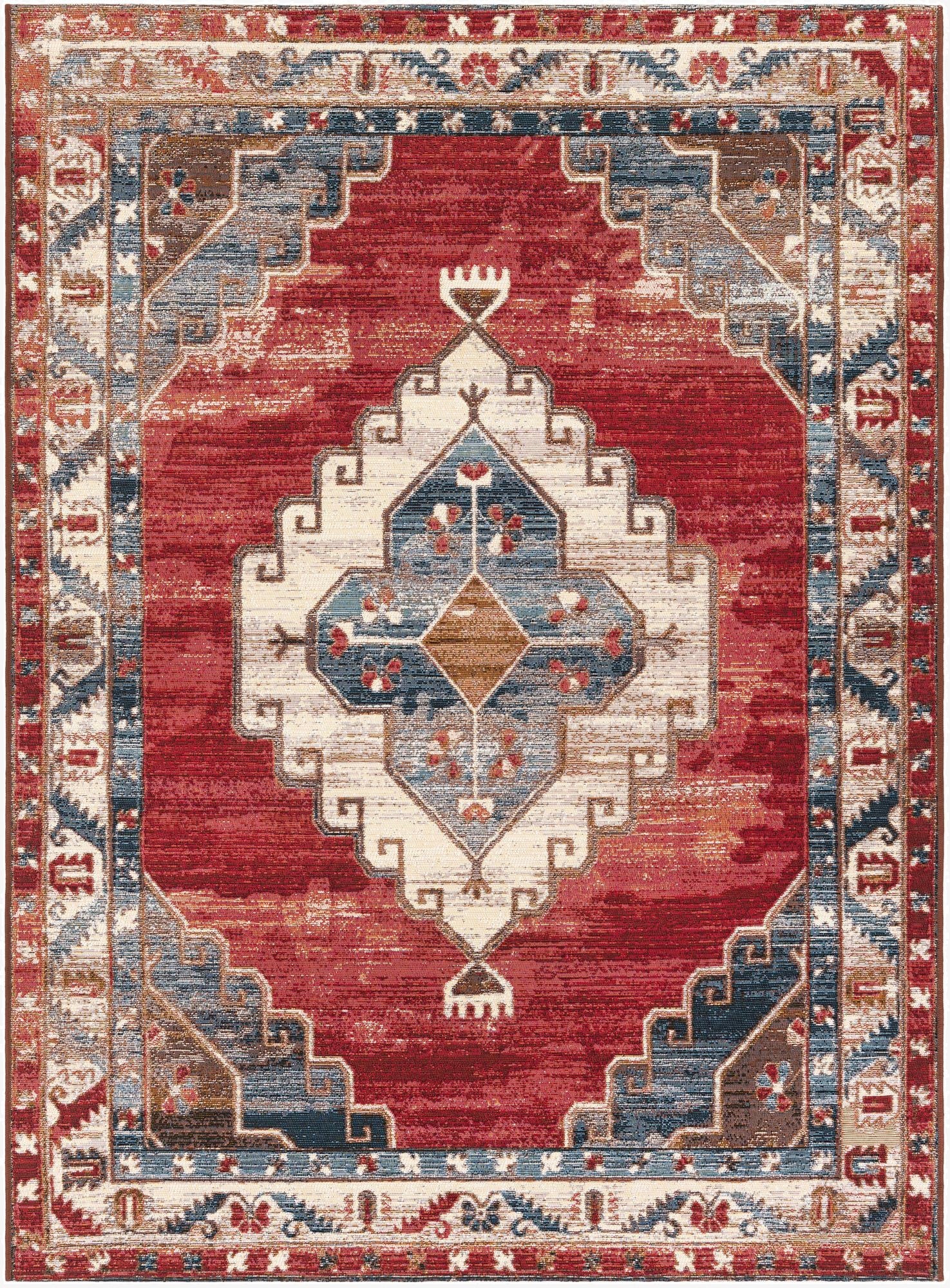 Primary image 5' x 7'  Washable Traditional Indoor / Outdoor Rug