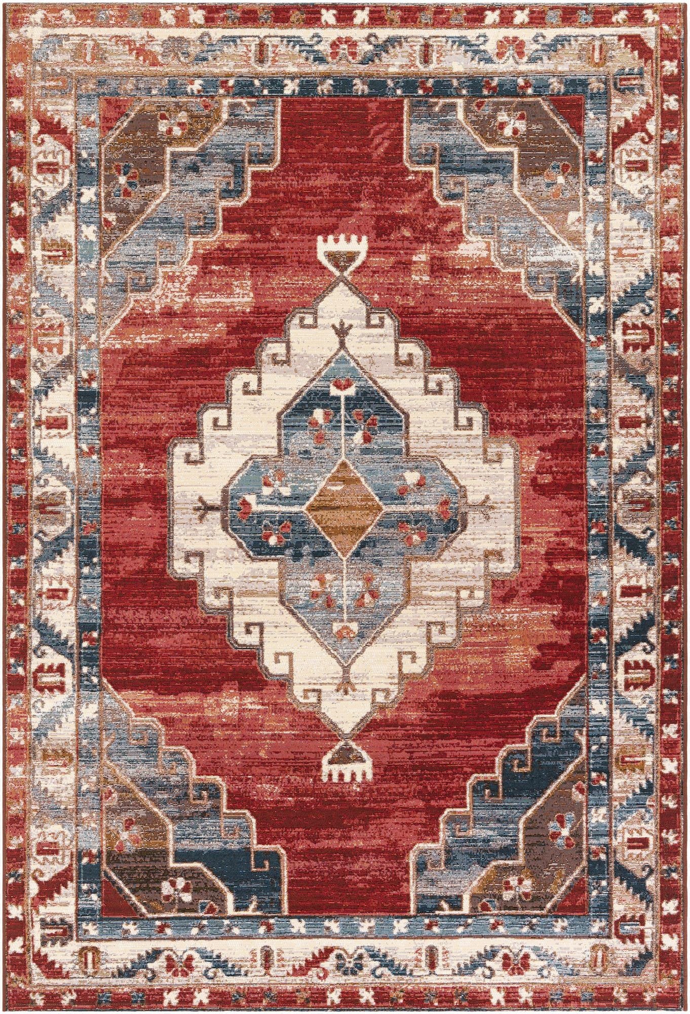 Primary image 6' x 9'  Washable Traditional Indoor / Outdoor Rug