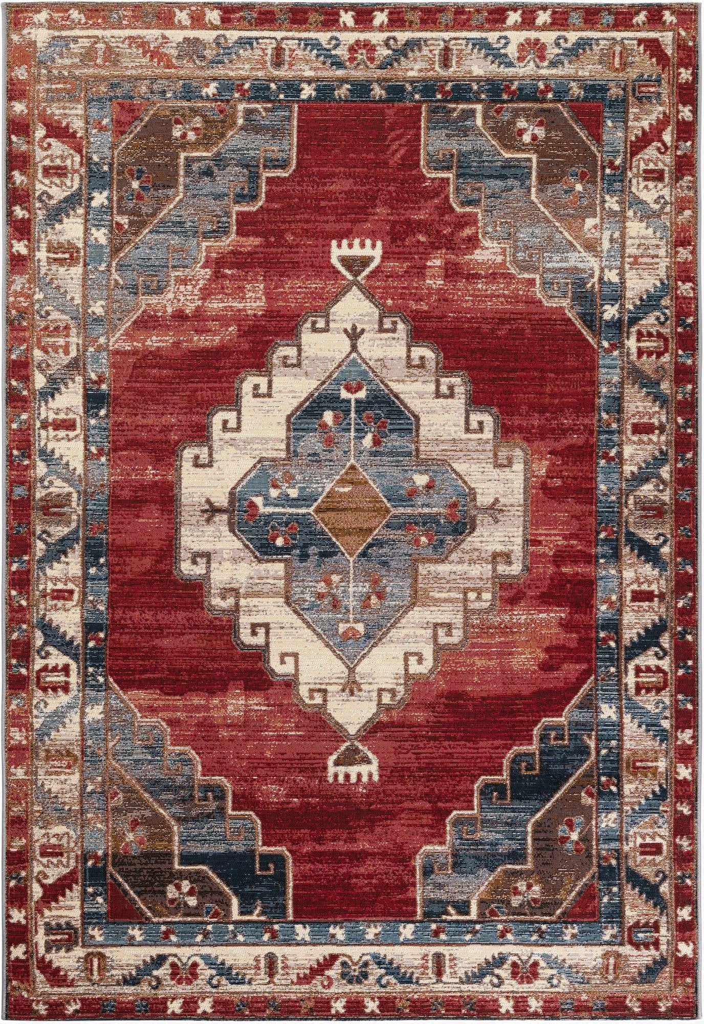 5' x 8'  Washable Traditional Indoor / Outdoor Rug