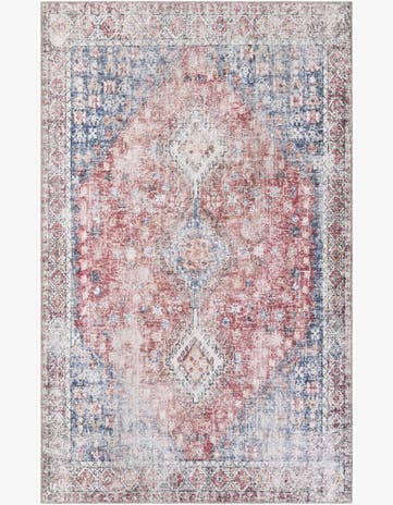 Red and Navy Blue Yara Rug