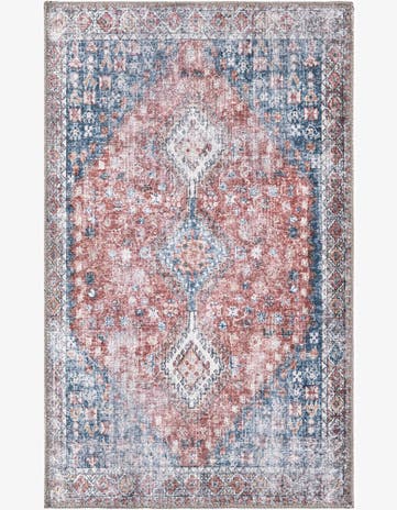 Red and Navy Blue Yara Rug