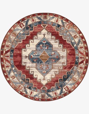 4' x 4' Easy-Clean Traditional Indoor / Outdoor Round Rug