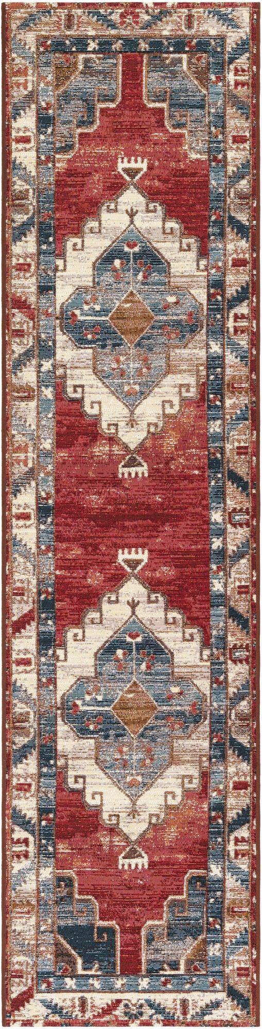 Primary image 2' x 8'  Washable Traditional Indoor / Outdoor Runner Rug