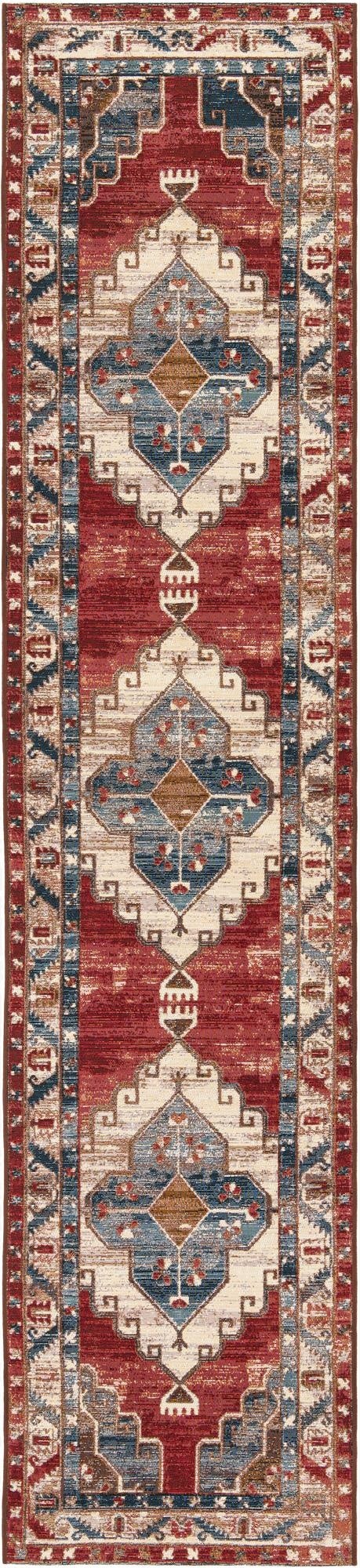 2' 7 x 12'  Washable Traditional Indoor / Outdoor Runner Rug