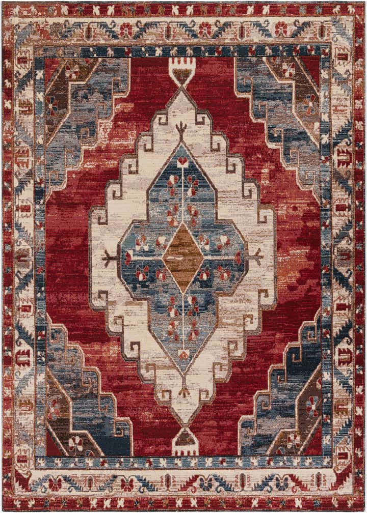 7' 10 x 7' 10 Easy-Clean Traditional Indoor / Outdoor Square Rug