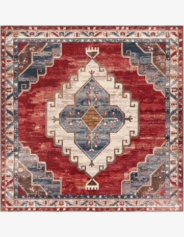 10' x 10' Easy-Clean Traditional Indoor / Outdoor Square Rug