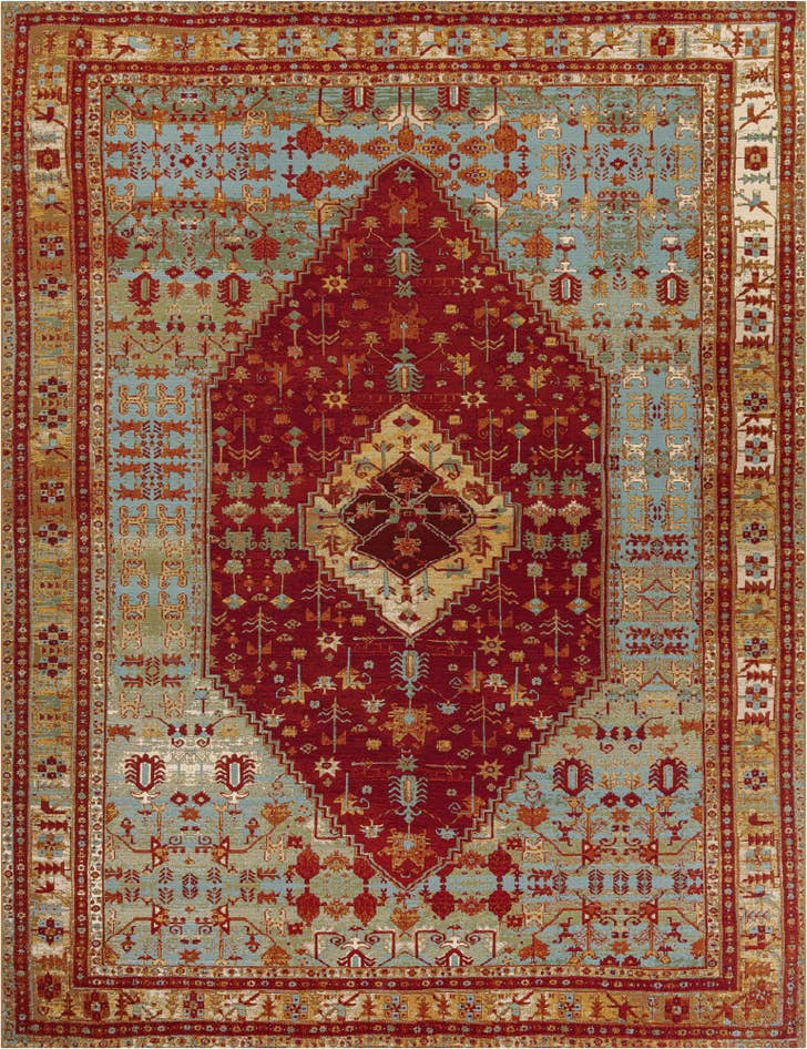 Detail image of 10' x 13' Easy-Clean Traditional Indoor / Outdoor Rug
