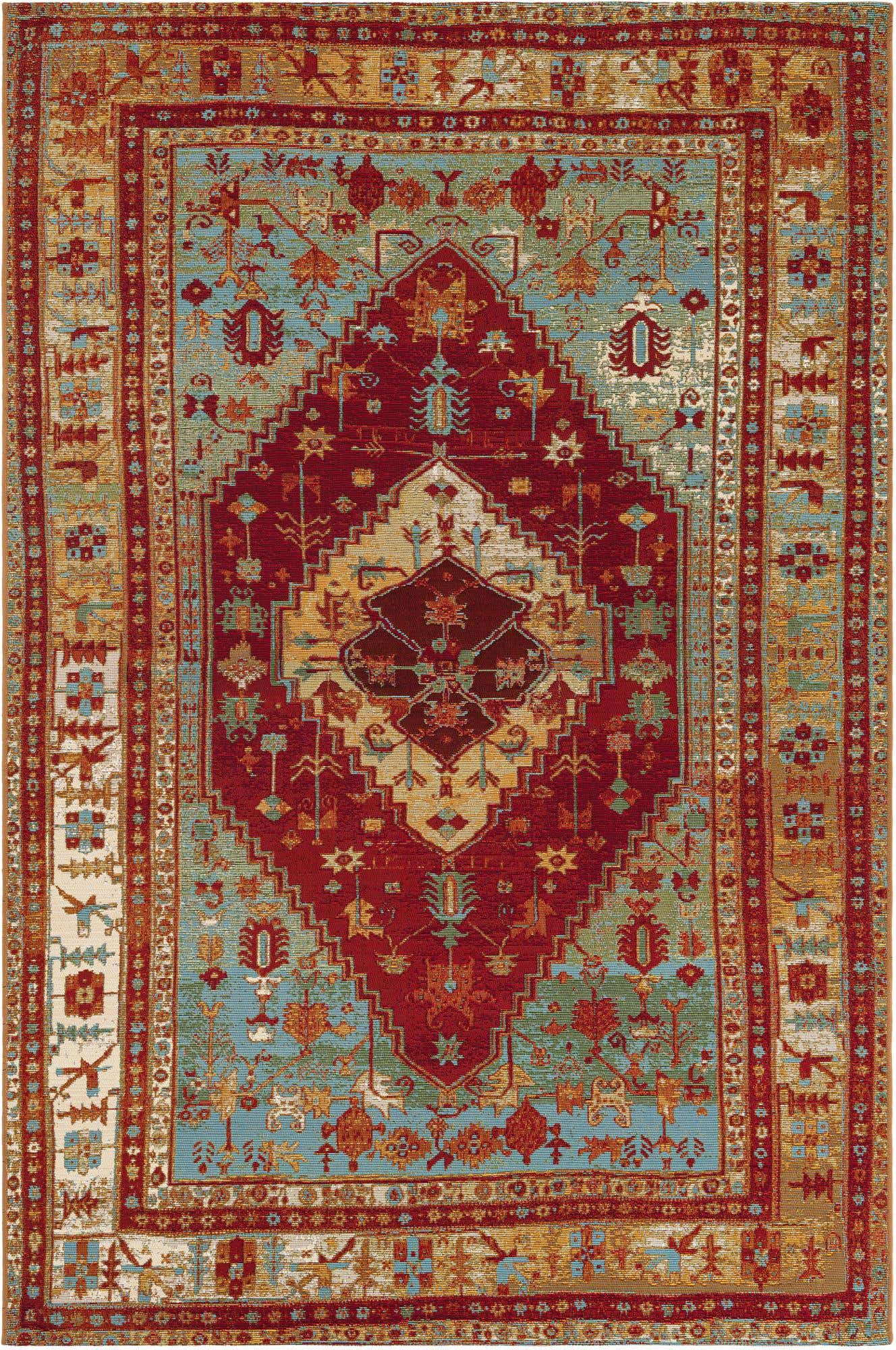 5' 3 x 8' Easy-Clean Traditional Indoor / Outdoor Rug
