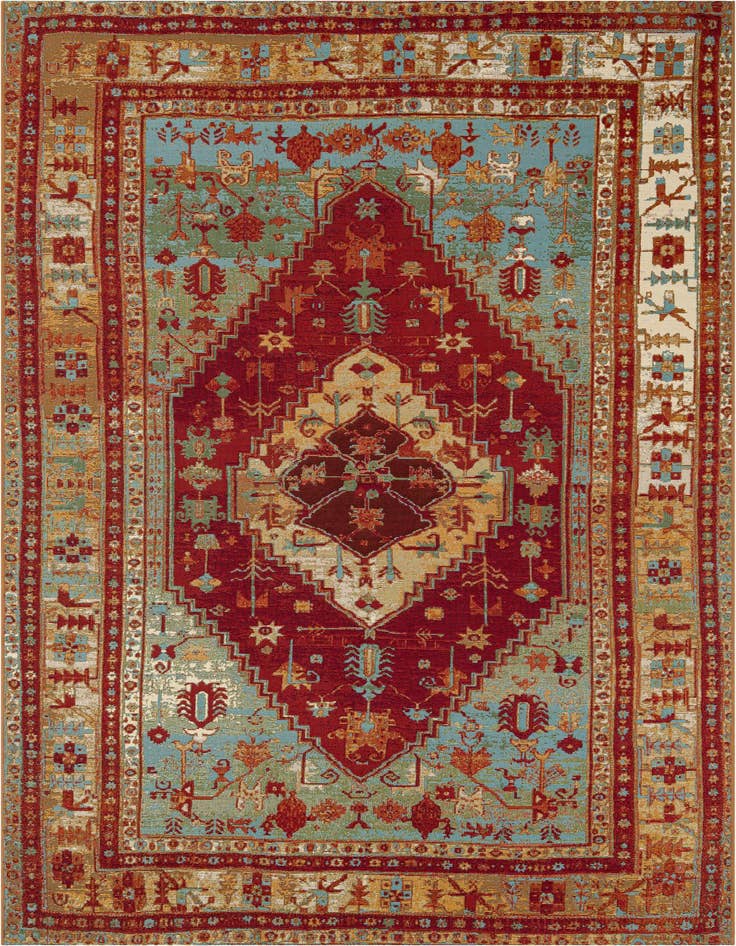 Detail image of 6' x 9' Easy-Clean Traditional Indoor / Outdoor Rug