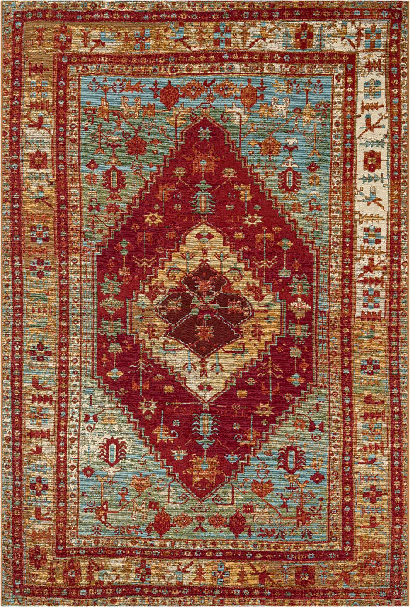 6' x 9' Easy-Clean Traditional Indoor / Outdoor Rug