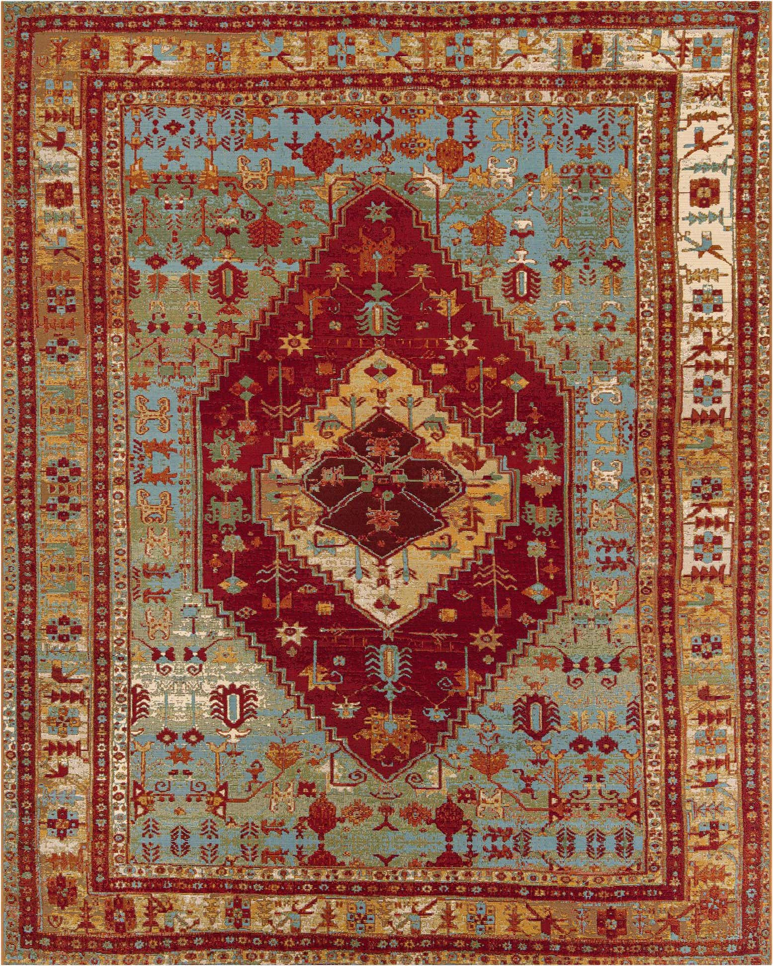7' 10 x 10' Easy-Clean Traditional Indoor / Outdoor Rug