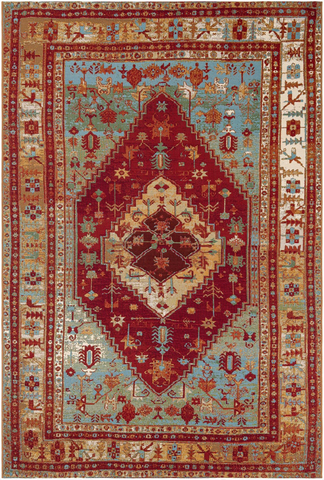 6' x 9'  Washable Traditional Indoor / Outdoor Rug