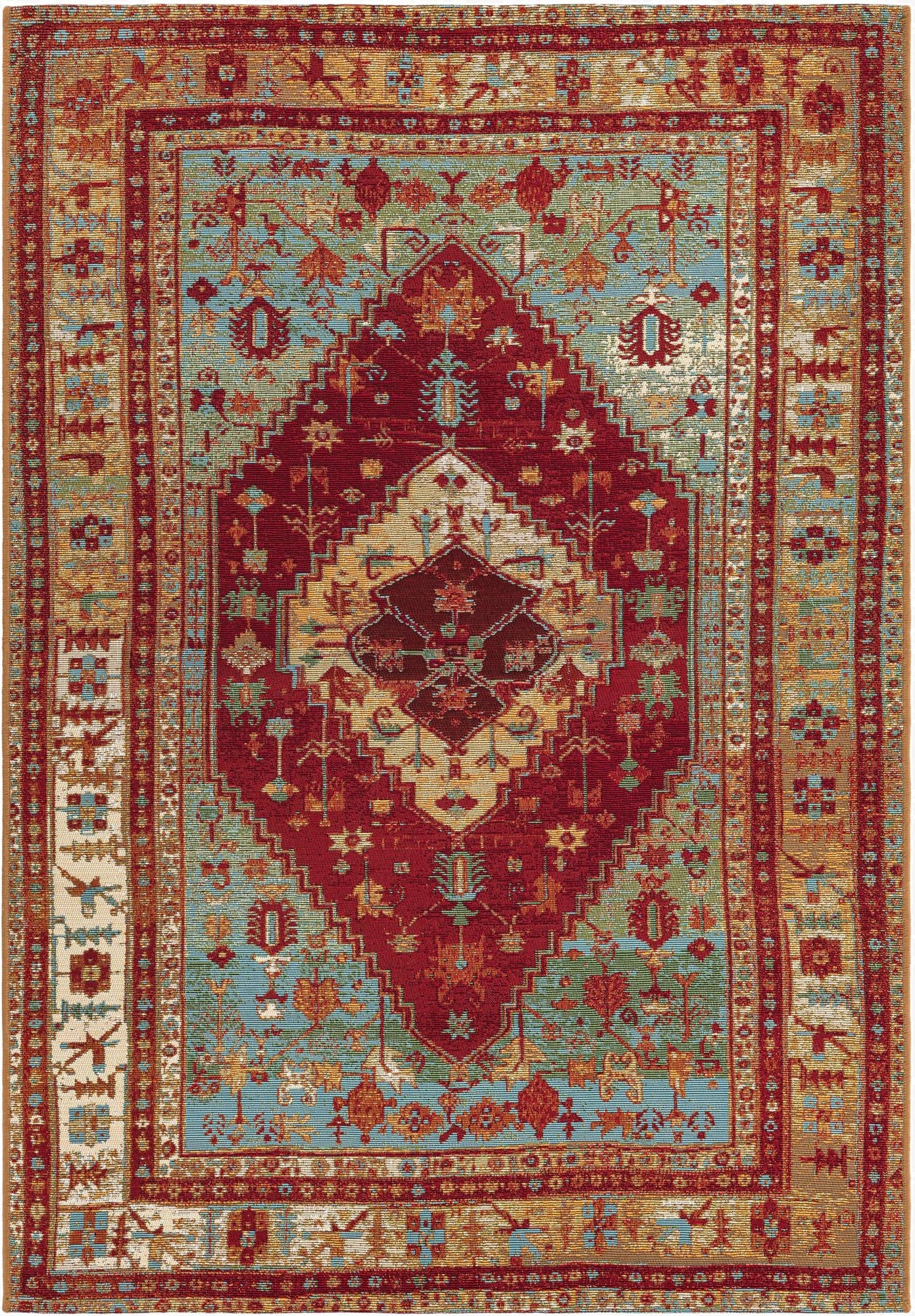 4' x 6'  Washable Traditional Indoor / Outdoor Rug