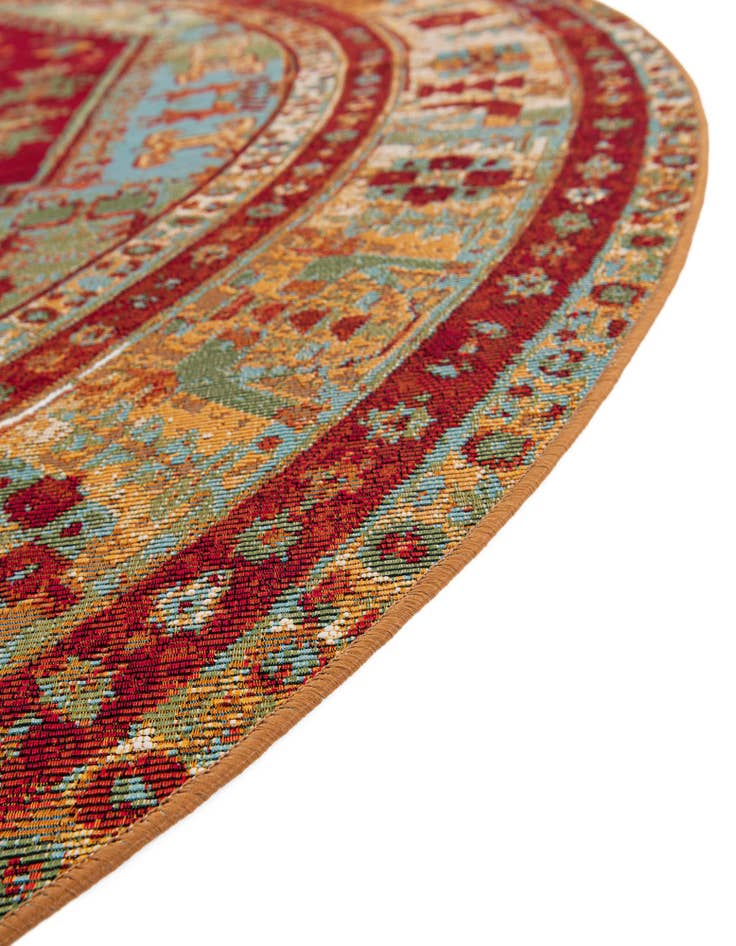 Detail image of 6' x 6' Easy-Clean Traditional Indoor / Outdoor Round Rug