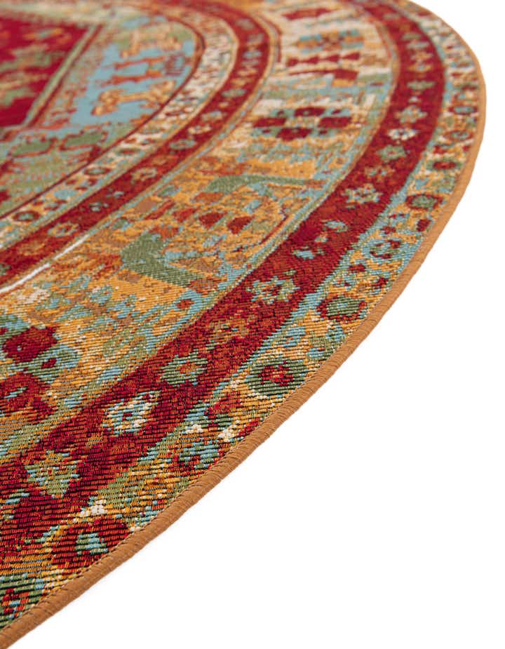 4' x 4' Easy-Clean Traditional Indoor / Outdoor Round Rug