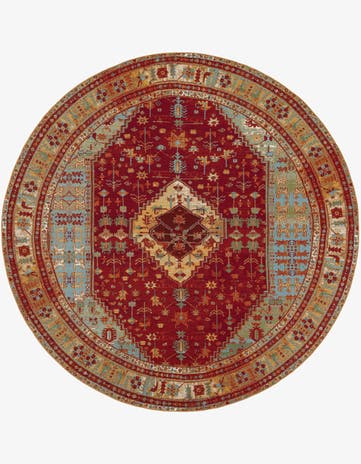 10' x 10' Easy-Clean Traditional Indoor / Outdoor Round Rug