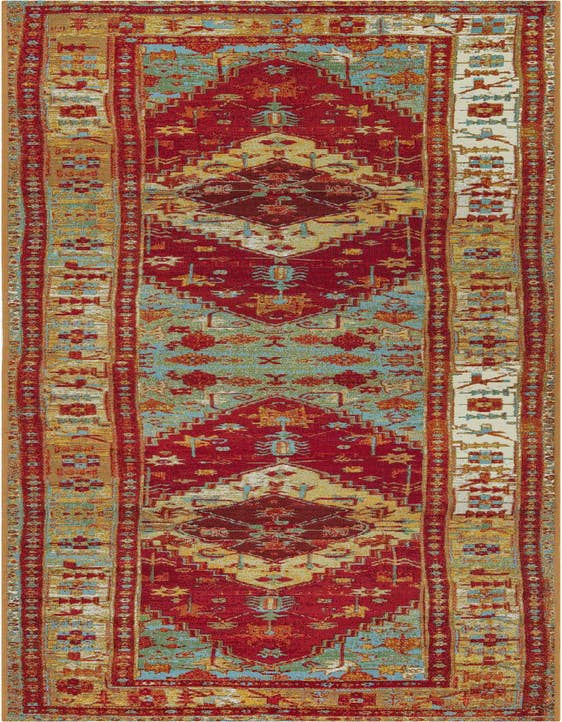 Detail image of 2' 7 x 10' Easy-Clean Traditional Indoor / Outdoor Runner Rug
