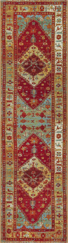 2' 7 x 10' Easy-Clean Traditional Indoor / Outdoor Runner Rug