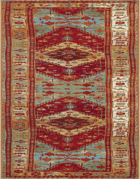 Detail image of 2' 7 x 12' Easy-Clean Traditional Indoor / Outdoor Runner Rug